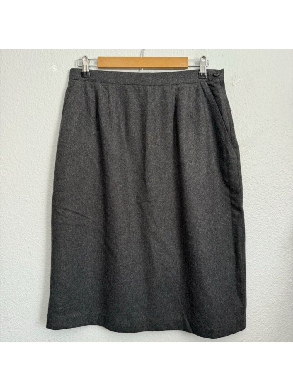 Sheridan Square Womens Gray Wool-Blend Skirt Size 16 straight Pencil skirt